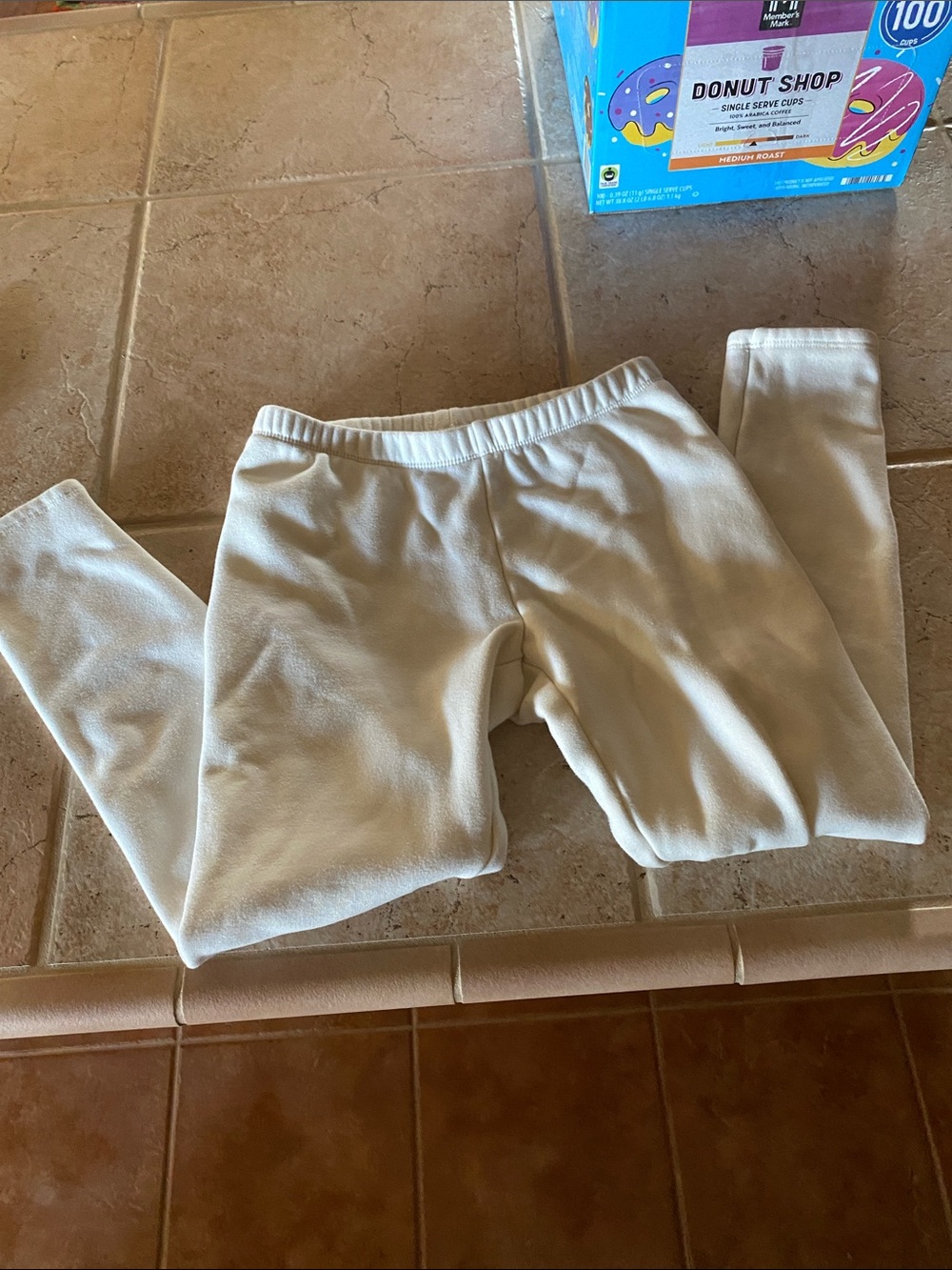 Kids Cream Fleece Bottoms - Soft Elastic Waist